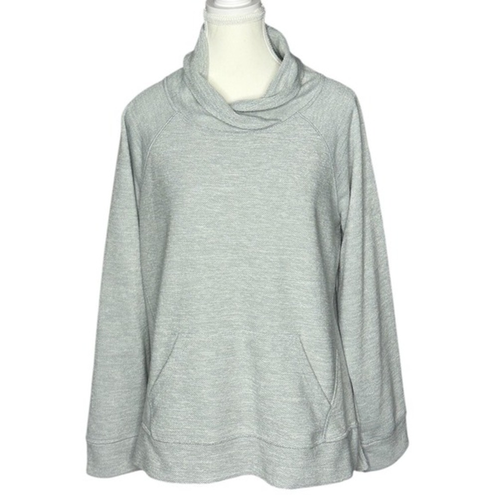 L.L.Bean Womens Gray‎ Shawl Neck Pullover Athletic Sweatshirt Size M